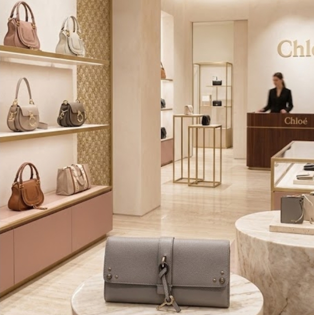 Chloe Gray Leather Wallet